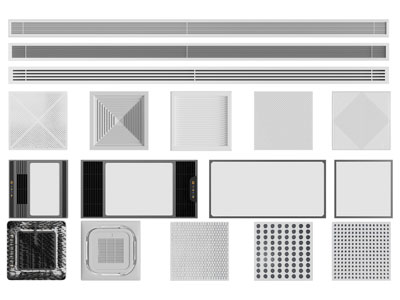 现代空调出风口、暖风扇3d模型 现代空调出风口、暖风扇