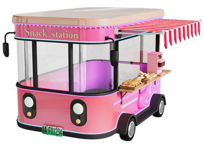 现代面包甜点售卖车3d模型 现代面包甜点售卖车