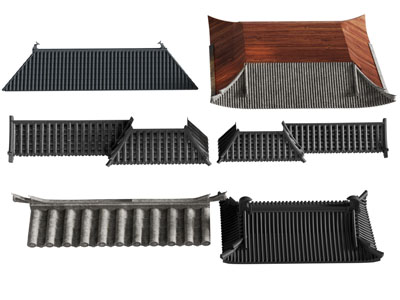 新中式屋檐、房檐建筑