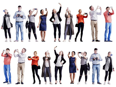 玩自拍的男人、女人、多人人物3d模型 玩自拍的男人、女人、多人人物