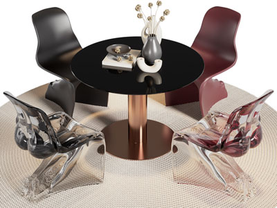 现代休闲餐桌椅组合