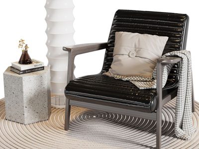 现代休闲椅子、边几