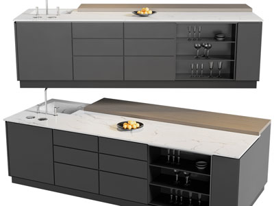 现代厨房中岛吧台