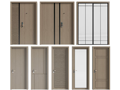 现代单扇子母入户平开门、推拉门