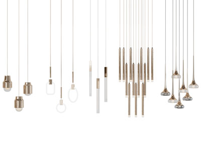 现代轻奢垂线吊灯