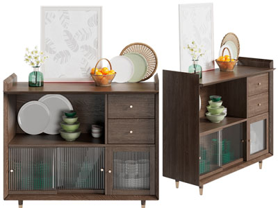 北欧实木餐边柜