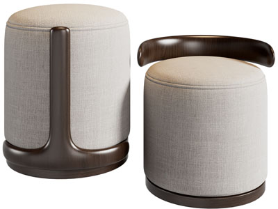 现代圆形沙发凳