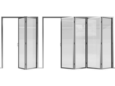 现代玻璃折叠推拉门