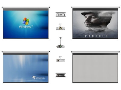 现代投影幕布、投影仪3d模型 现代投影幕布、投影仪