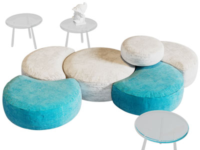 现代拼接圆形坐墩、坐垫