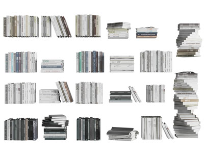 现代排列整齐的书籍