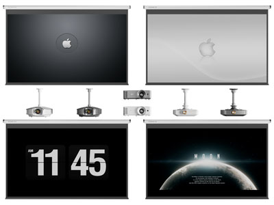 现代投影幕布、投影仪3d模型 现代投影幕布、投影仪