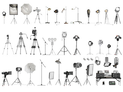 现代补光灯、照相机摄影器材
