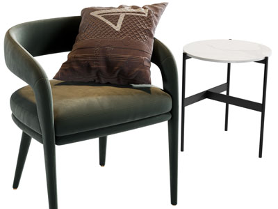 现代休闲椅子、边几