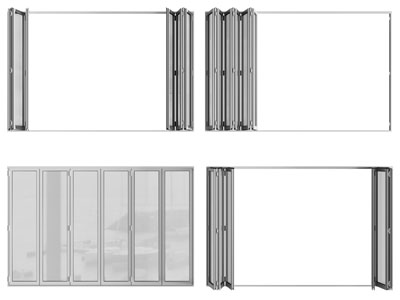 现代玻璃推拉门、折叠门