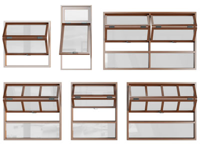 现代实木边框折叠平开窗户