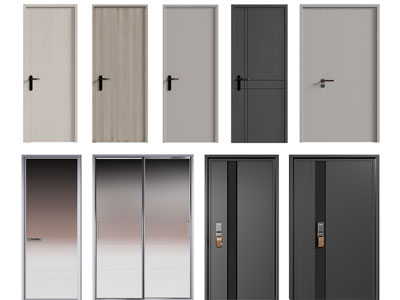 现代单扇、双扇、子母入户平开门