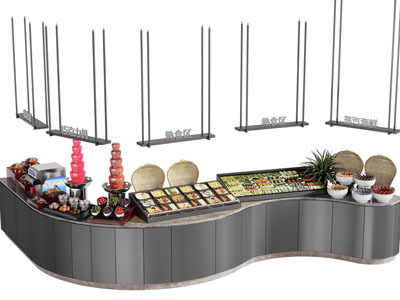 现代自助餐展柜、餐台