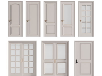 简欧单扇平开门、推拉门