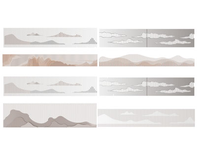 新中式背景墙、景观墙3d模型 新中式背景墙、景观墙