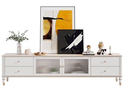 现代轻奢电视柜、摆件组合