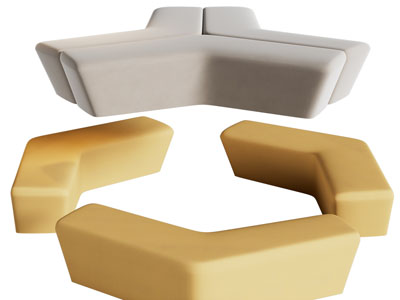 现代拼接公共椅子