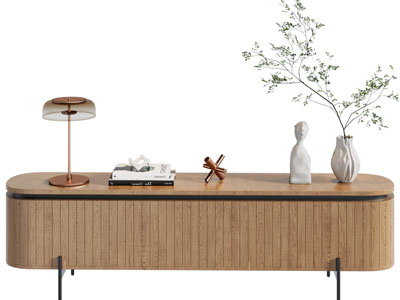 现代电视柜、摆件组合