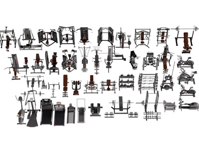 现代跑步机健身器材3d模型 现代跑步机健身器材