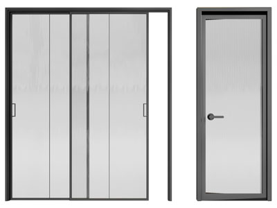 现代玻璃推拉门、平开门