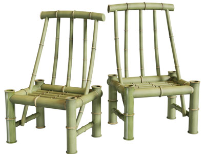 新中式竹编休闲椅子