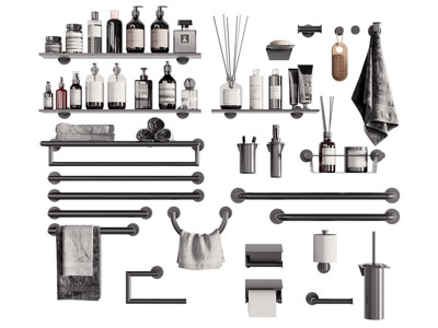 现代毛巾架、洗浴用品卫浴小件