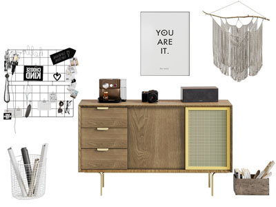 北欧玄关柜、边柜、墙饰挂件