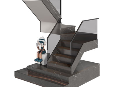 现代玻璃扶手的旋转楼梯3d模型 现代玻璃扶手的旋转楼梯