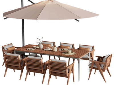 现代户外餐桌椅组合