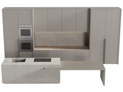 现代整体橱柜、水吧台