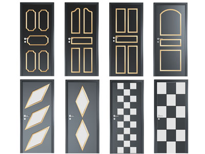 现代单扇平开门