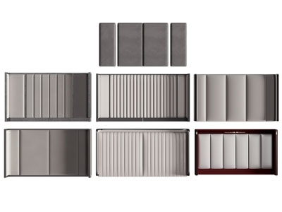 现代床头软包背景墙3d模型 现代床头软包背景墙