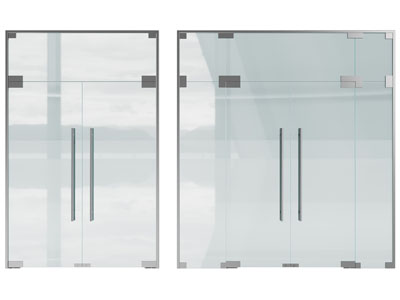 现代玻璃办公双开门、大门