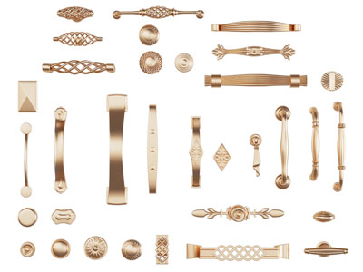 欧式金属拉手3d模型 欧式金属拉手