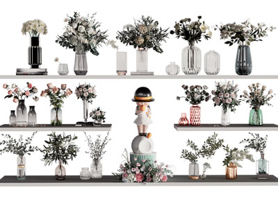 现代花瓶花卉摆件组合