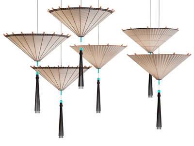 新中式雨伞造的吊灯