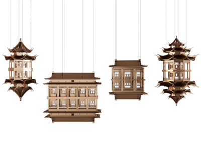 新中式亭台楼阁吊灯