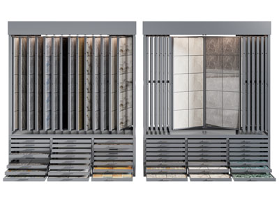 现代瓷砖建材展示架、货架3d模型 现代瓷砖建材展示架、货架