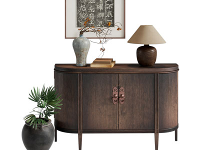 新中式实木玄关柜、边柜