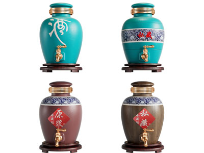 新中式带水龙头的酒缸、酒罐、酒桶3d模型 新中式带水龙头的酒缸、酒罐、酒桶