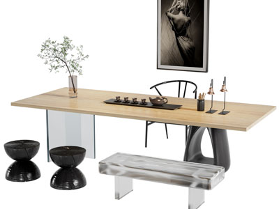 新中式茶桌椅组合