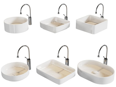 现代圆形、方形洗手盆