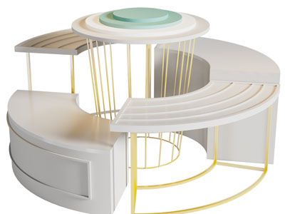 现代轻奢展台、货架3d模型 现代轻奢展台、货架