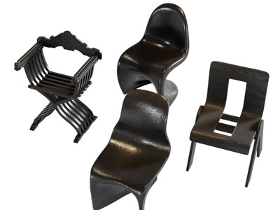 现代黑色休闲椅子、餐椅