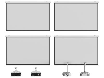 现代投影仪、投影幕布3d模型 现代投影仪、投影幕布